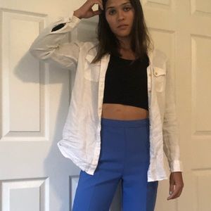 Ellen Tracy white linen button-up